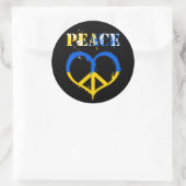 Ukraine Städtische Stille Frieden und Liebe Symbol Runder Aufkleber (Tasche)