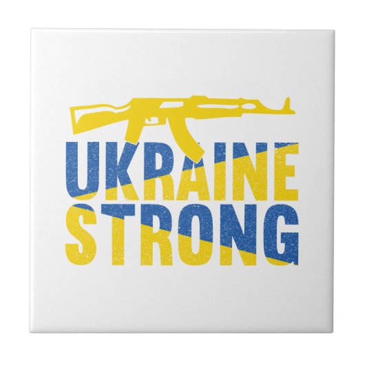 Ukraine: Starke Unterstützung für die Ukraine Fliese (Vorderseite)