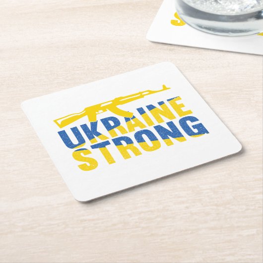 Ukraine: Starke Unterstützung für die Ukraine Rechteckiger Pappuntersetzer (angewinkelt)