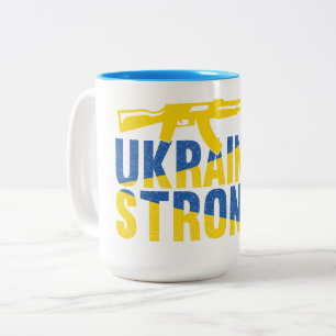 Ukraine: Starke Unterstützung für die Ukraine Zweifarbige Tasse