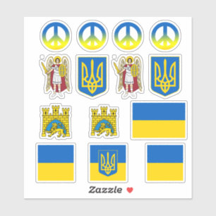 Ukraine Sticker & Kiew, Frieden / Ukrainische Flag