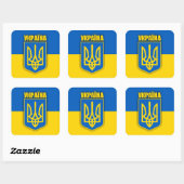 Ukraine-Stolz Quadratischer Aufkleber (Blatt)