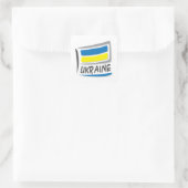 Ukraine - Stolz-X-Flagge Quadratischer Aufkleber (Tasche)