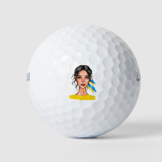 Ukraine stoppt Schwarzes Haar Krieg Golfball (Vorderseite)