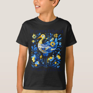 Ukraine Storch Retro floral ukrainische Flagge T-Shirt