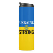 UKRAINE STRONG oder Ihre Botschaft Thermosbecher (Nach rechts gedreht)
