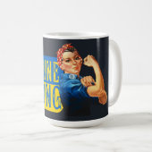 Ukraine Strong Rosie the Riveter Kaffeetasse (VorderseiteRechts)