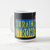 Ukraine Strong Rosie the Riveter Kaffeetasse (Vorderseite Links)