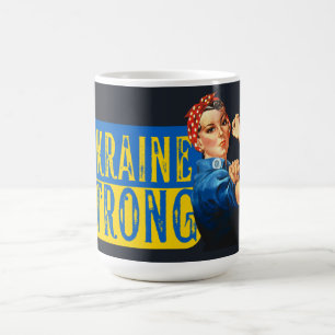 Ukraine Strong Rosie the Riveter Kaffeetasse