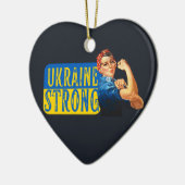Ukraine Strong Rosie the Riveter Keramik Ornament (Links)