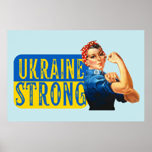 Ukraine Strong Rosie the Riveter Poster