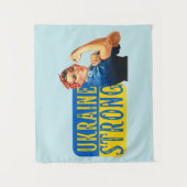 Ukraine Strong Rosie the Riveter Wandteppich (Vorderseite)