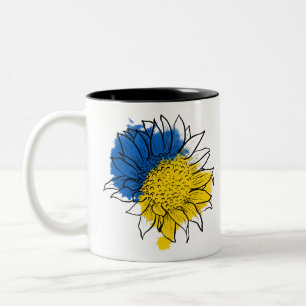 Ukraine Support Sunflower Zweifarbige Tasse