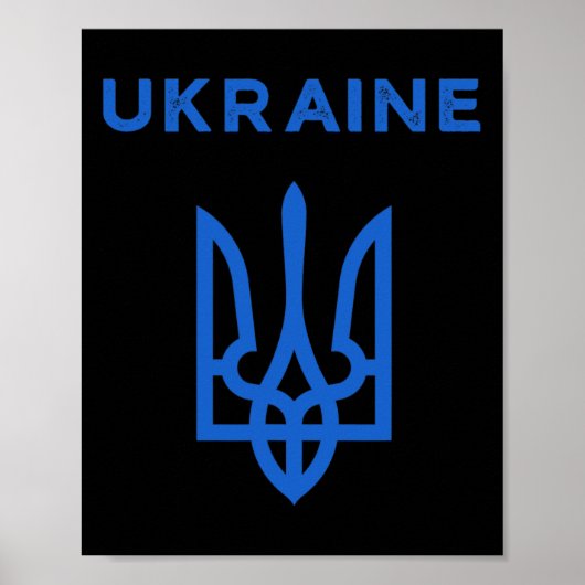 Ukraine Supporter Trident Ukrainian Tryzub Flag Co Poster (Vorne)