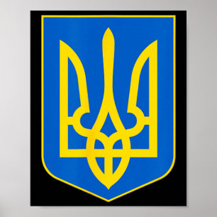 Ukraine-Symbol Tryzub patriotisch Slawa Ukrajini  Poster