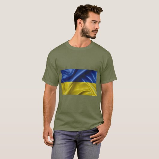 Ukraine T - Shirt der Flaggenfarben (Vorne ganz)
