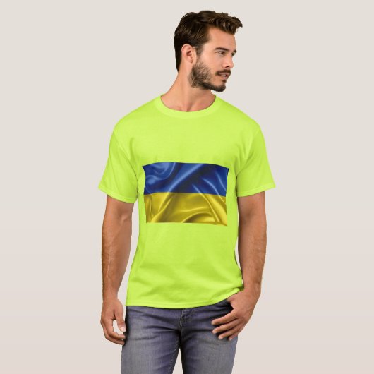 Ukraine T - Shirt der Flaggenfarben (Vorne ganz)