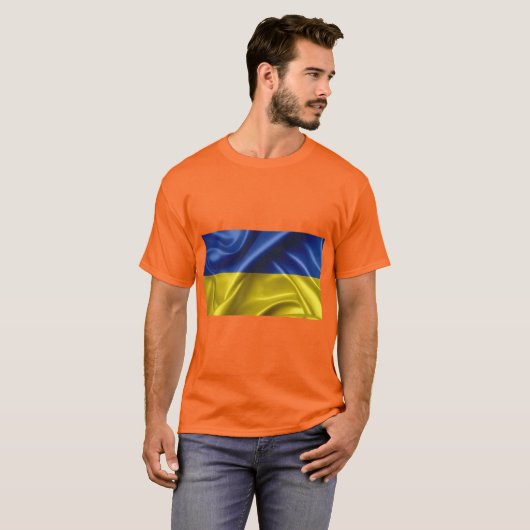 Ukraine T - Shirt der Flaggenfarben (Vorne ganz)