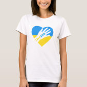 Ukraine T - Shirt Freiheit ukrainische Flagge Herz (Vorderseite)
