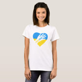 Ukraine T - Shirt Freiheit ukrainische Flagge Herz (Vorne ganz)