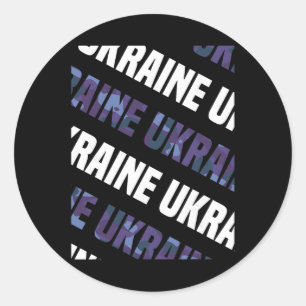 Ukraine-Tarnmuster lila Tarnung Runder Aufkleber