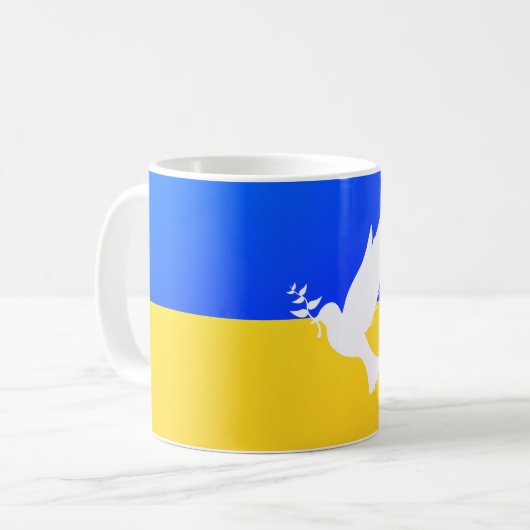 Ukraine Tasse Frieden Taube ukrainische Flaggenfre (Vorderseite Links)