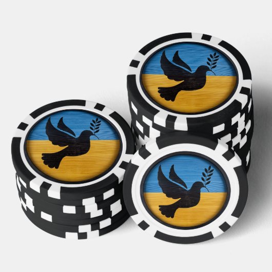 Ukraine Taube des Friedens Pokerchips (Stapel)