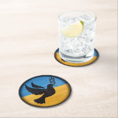 Ukraine Taube des Friedens Runder Pappuntersetzer (Vor Ort)