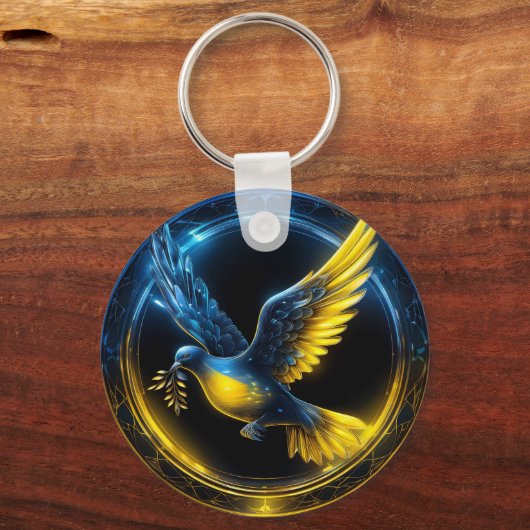 Ukraine Taube des Friedens Schlüsselanhänger (Rückseite)