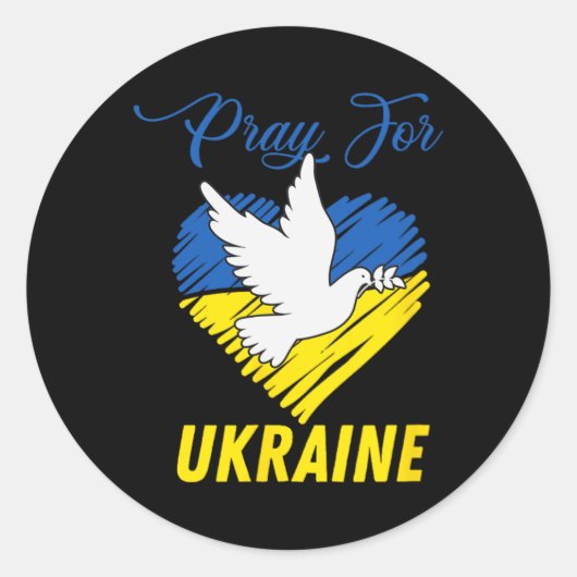 Ukraine Taube Herz Runder Aufkleber (Vorderseite)