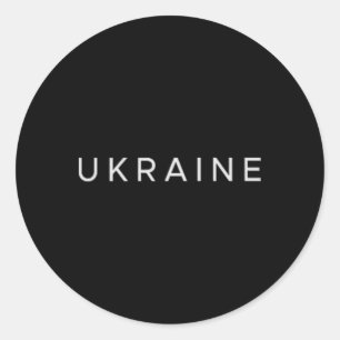 Ukraine Text Nur Klein und zurückhaltend Stil 1 Runder Aufkleber