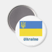 Ukraine Traditionelle Flagge mit Name Magnet (Vorderseite/Rückseite)