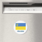 Ukraine Traditionelle Flagge mit Name Magnet (In Situ (Geschirrspüler))