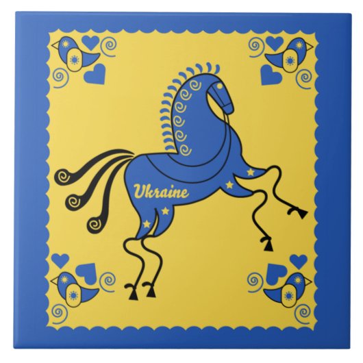 Ukraine Traditionelle slawische Volkskunst Fliese (Vorderseite)