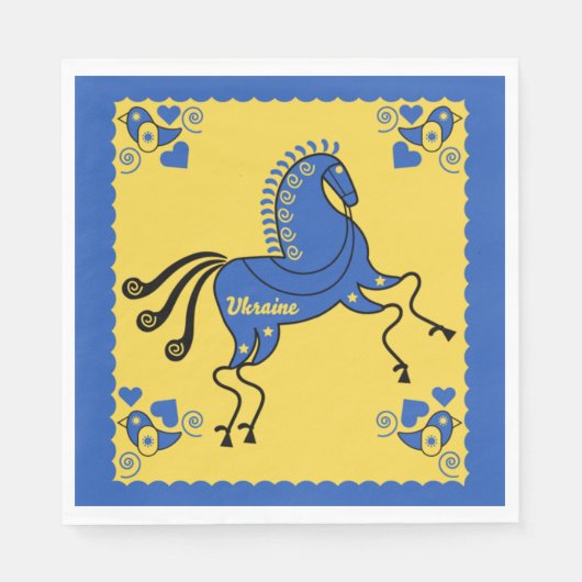 Ukraine Traditionelle slawische Volkskunst Serviette (Vorderseite)