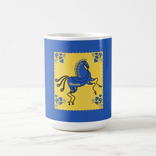 Ukraine Traditionelle Volkskunst Zwei-Tone-Tasse Kaffeetasse (Mittel)