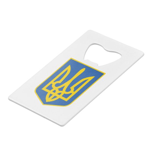 UKRAINE-TRIDENT GELDBEUTEL FLASCHENÖFFNER (Vorderseite Schrägansicht)