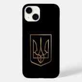 Ukraine Trident Gyrfalcon Wappen golden Case-Mate iPhone Hülle (Rückseite)