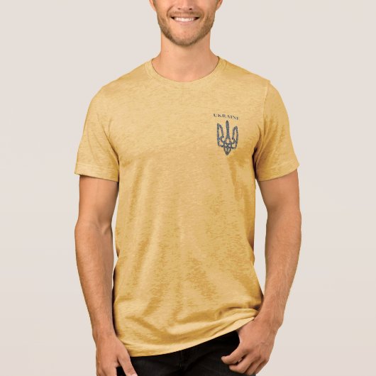 UKRAINE. Trident. Stehen Sie mit der Ukraine. Tri-Blend Shirt (Vorderseite)