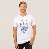 UKRAINE. Trident. Stehen Sie mit der Ukraine. Tri-Blend Shirt (Vorderseite voll)