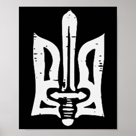 Ukraine Trident Sword Pocket Ukrainian Tryzub Wome Poster (Vorne)
