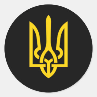 Ukraine Trident Symbol Mittelukrainischer Zelensky Runder Aufkleber