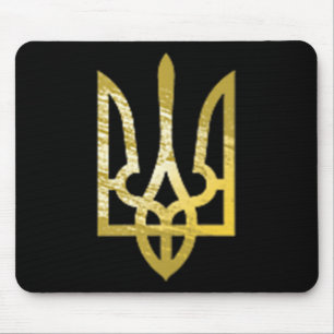 Ukraine Trident Tryzub Zelensky Militärisches Oliv Mousepad