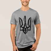 UKRAINE. Trident. Ukrainian Coat of Arms. Tri-Blend Shirt (Vorderseite)