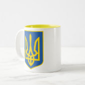 UKRAINE-TRIDENT ZWEIFARBIGE TASSE (Vorderseite Links)