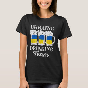 Ukraine Trinkteam Lustige Ukrainische Party Bier F T-Shirt