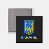 Ukraine Tryzub-Emblem-Schild-Design Nationalfarbe Magnet (Vorderseite/Rückseite)