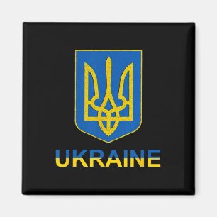 Ukraine Tryzub-Emblem-Schild-Design Nationalfarbe Magnet