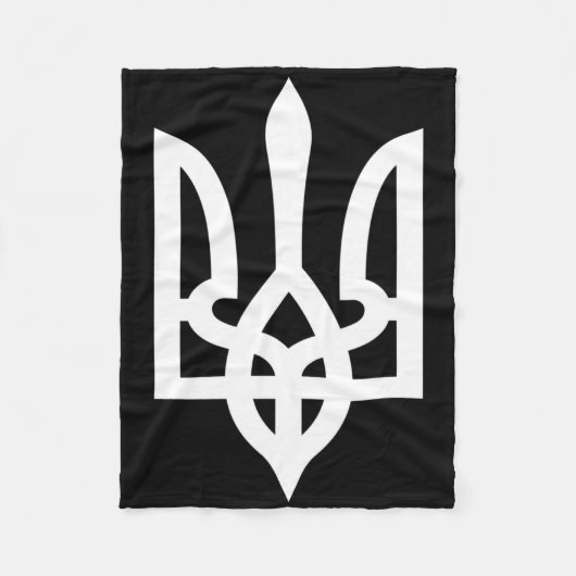 Ukraine Tryzub Fleecedecke (Vorderseite)