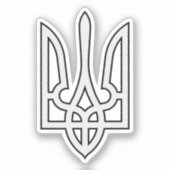 Ukraine Tryzub in Weiß Aufkleber (Vorderseite)